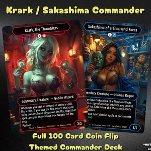 Jeu de cartes à pile ou face Krark Commander – Cartes personnalisées pour un jeu décontracté