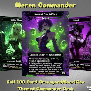 Baralho de Cemitério Meren Commander – Cartas Personalizadas para Jogo Casual