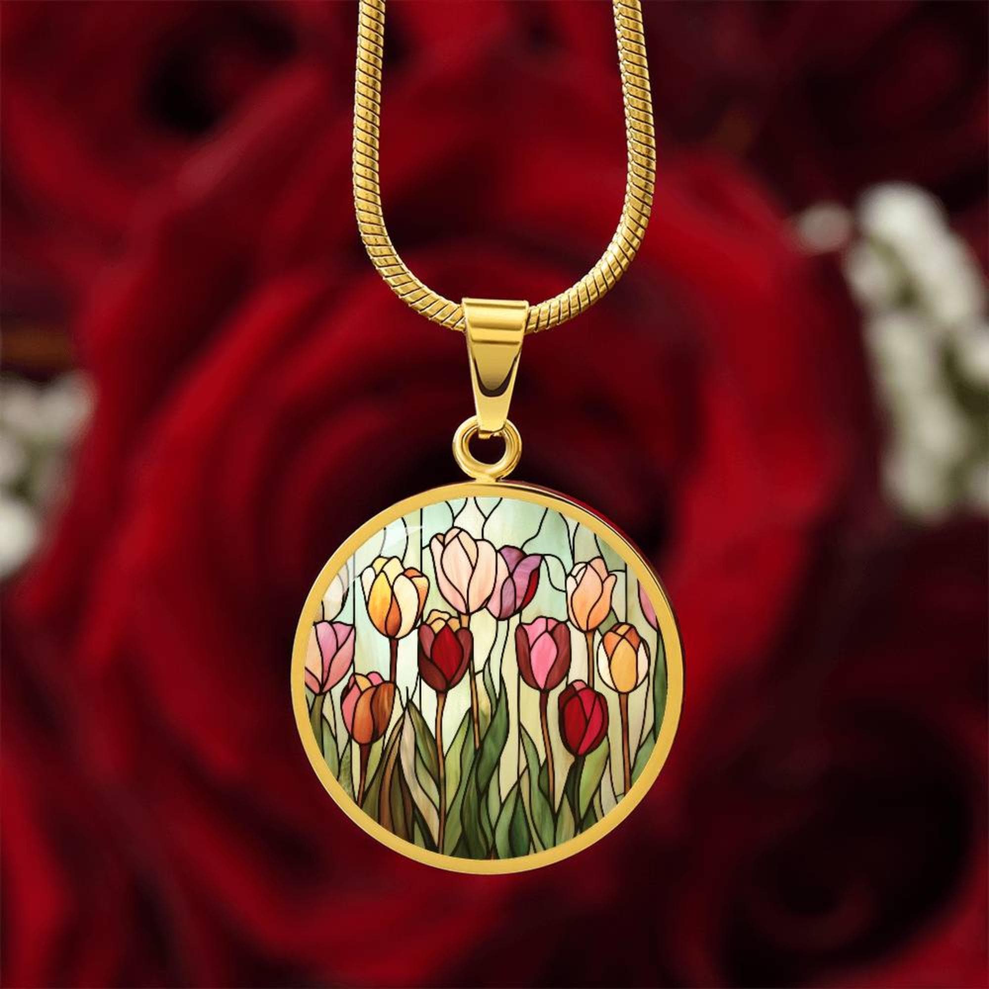 FRANK FLECHTWAREN Set 3 Ciondoli Tulipano In Metallo E Legno 19cm - Decorazioni Primaverili - 2