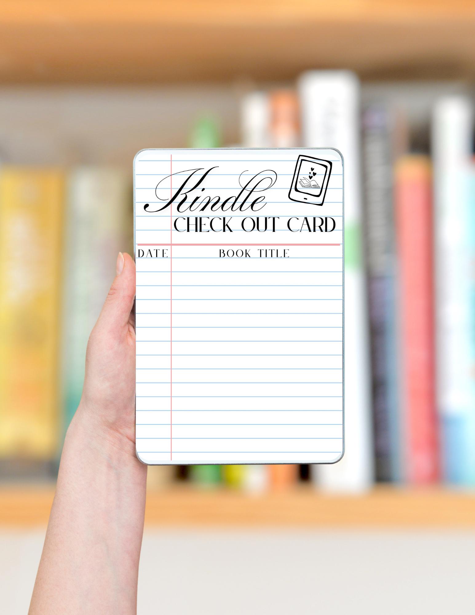 Library Card Kindle Insert: Printable PDF Design (digital Download) - Etsy