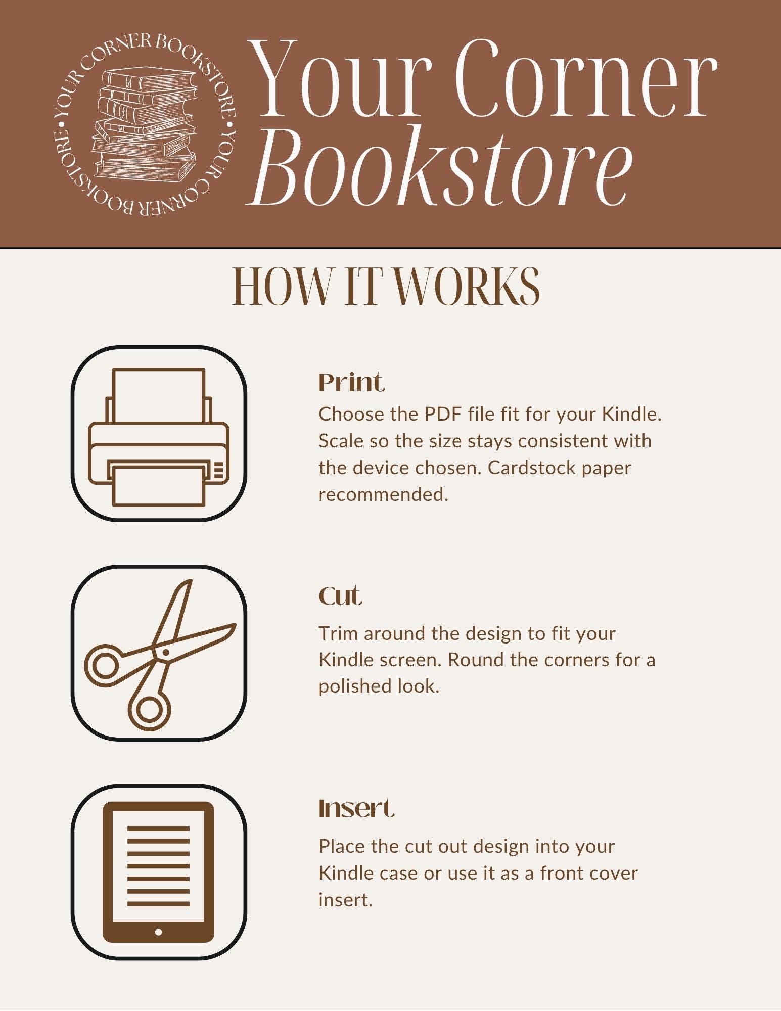 Library Card Kindle Insert: Printable PDF Design (digital Download) - Etsy