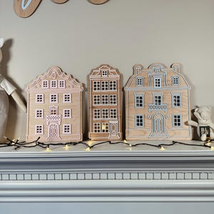 Nursery Decor Wooden Acrylic Play Dollhouse, Boho Nursery Decor, Dollhouse Wall Decor, Amsterdam Houses, Baby Room Decor, Wooden Kids Gift
