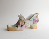 Porcelain Shoe Hand Painted Reinhold Schlegelmilch Marked with Red Wreath