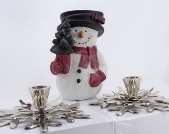 Soporte de velas de Navidad Snowflake Centerpiece Set de 4 B201