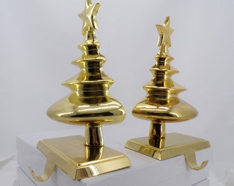 Stocking Holder Gold Christmas Tree   T201