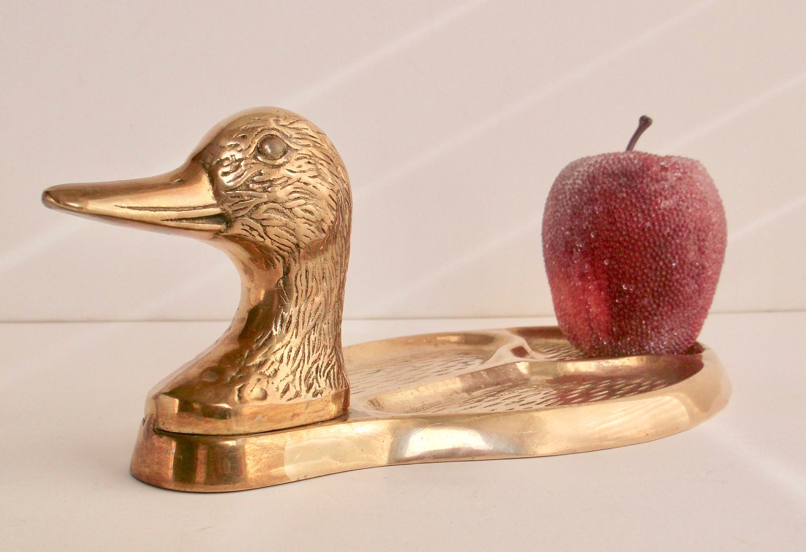 Vintage Brass Duck Valet Tray Trinket Tray Duck image 0.
