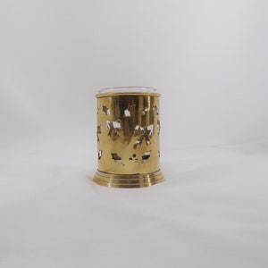 Christmas Candleholder with Glass Insert Brass   B100