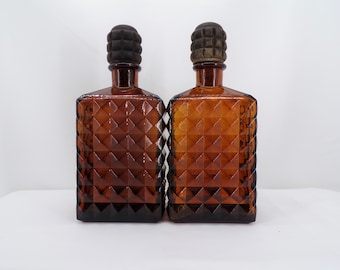 Amber Color Decanters Liquor Decanters Made in Spain    T201