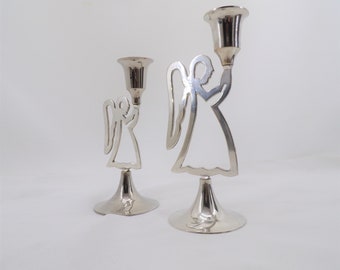 Candelabro de Navidad Silver Tone Angels B100