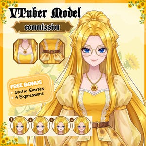 Anpassad VTuber-modell Live2D | Anime-avataruppdrag med riggning för Twitch och YouTube