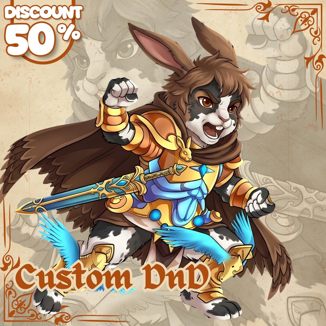 Custom DND Chibi Character Portrait | Fantasy RPG Commission, Digital ...
