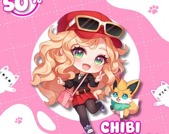 Custom Chibi Character Illustration, Personalized Anime Style Portrait, Digital Art Commission