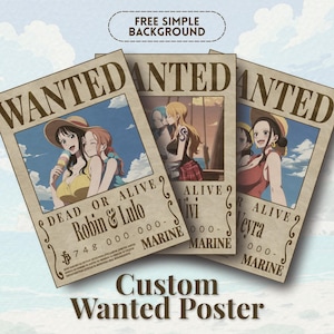 Personalisiertes Anime Wollte Poster | One Piece Style, Anime Pirate OC, One Piece Kunst Geschenk, Anime Portraits