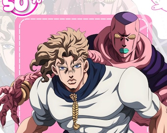Individuell angefertigtes Anime Paar Portrait im JoJo Style: Handgezeichnete Digitale Kunst, PFP Anime Illustration (Digitale Datei)