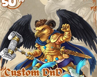 Custom Dnd Commission, DnD Art for Personalized Gift, Dungeons and Dragons Portrait, Dice, Character Sheet