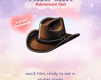Rigged Cowboy Hat Vtuber Asset: Animated Prop (Digital Download)