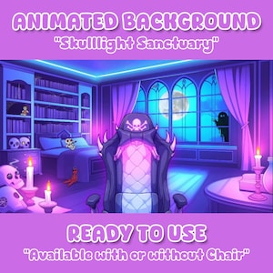 Animated VTuber Background: Skulllight Sanctuary Room for Streaming (Digital Download)