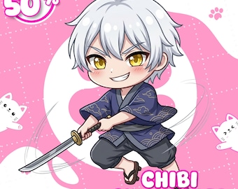 Custom Chibi Character Illustration, Anime Chibi Commission, Personalized Kawaii OC Art, Cute Avatar Drawing, Hand Drawn Digital Portrait