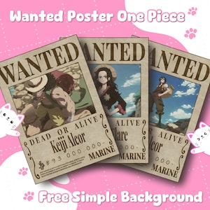 Personalized One Piece Wanted Poster | Custom Anime Bounty Poster | Handmade Manga Style Gift Art
