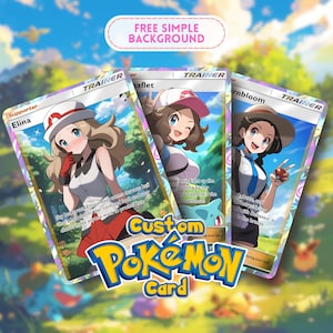Custom Full Art Pokemon Card | Personalized TCG Pokemon Gift, Digital Pokemon Card Design, Anime Portrait, Couple Portrait
