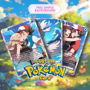 Art de carte Pokémon personnalisé | Cadeau de carte à collectionner numérique | Conception de style anime