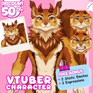 Kundenspezifisches Live2D Furry VTuber Model Auftragsarbeit, Anime Anthro Avatar Design, Rigged Charakter
