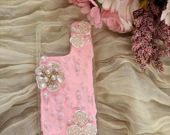 Personalized phone case, iPhone decoden design, fun and girly iPhone cases, customized name phone case, gift ideas for her, pink iPhone case