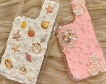 Handcrafted Shell Phone Case, Personalized phone case for girls, Handmade Iphone Case, customized name phone case, gift ideas for her, phone