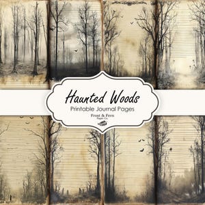 Haunted Woods Junk Journal Pages | Spooky Forest Ghost Journal | Halloween Scrapbook Paper | Gothic Ephemera | Printable Digital Download