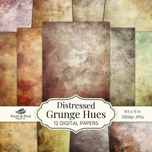 Distressed Grunge Digital Paper | Vintage Backgrounds, Collage, Journal, Scrapbook, Commercial Use, Printable Digital Download