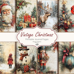 Pages vintage de journal indésirable de Noël | Papiers de Noël | Journal indésirable | Scrapbooking | Éphémères | Téléchargement numérique imprimable