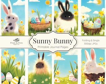 Pagine del diario di Sunny Bunny Junk / Pasqua stampabile (download digitale)