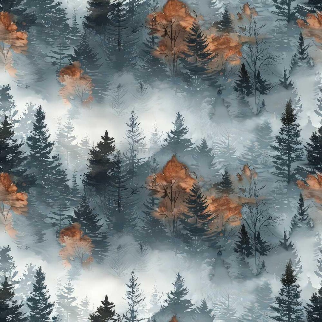 Pattern Misty Misty Morning Mountains Pattern 9 Quilting Cotton Fabric - Etsy