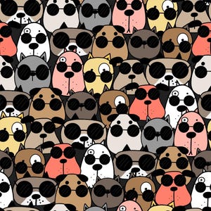 Cute Dogs Pattern 3 Quilting Cotton Fabric