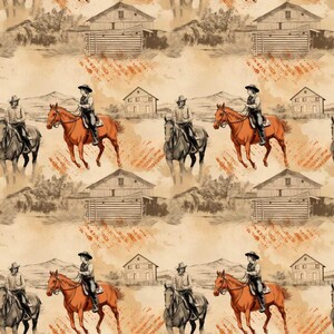 The Cowboy Life Pattern 4 Quilting Cotton Fabric