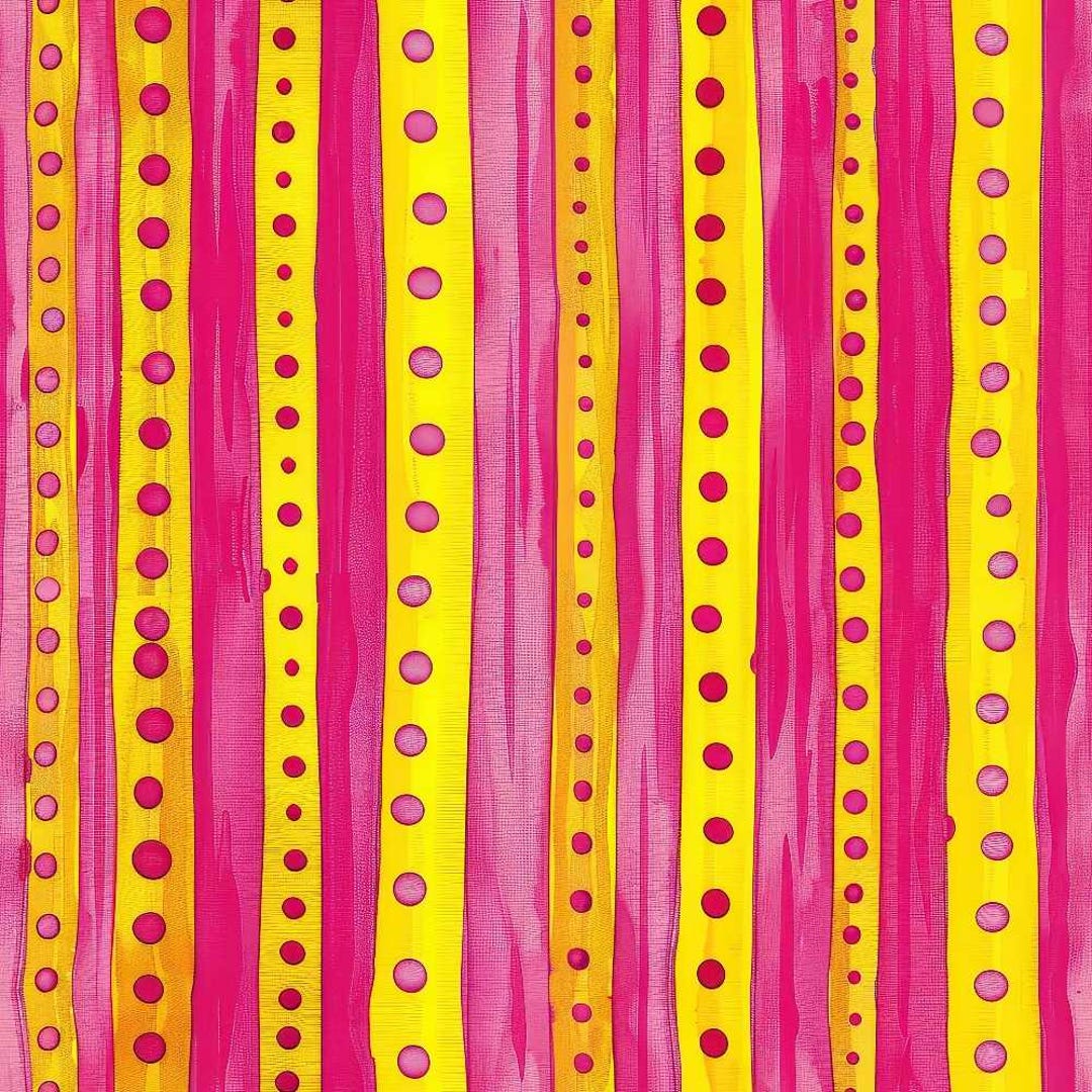 Pink and Yellow Dotted Stripes Pattern 8 Quilting Cotton Fabric - Etsy
