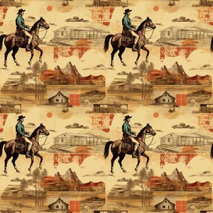 The Cowboy Life Pattern 2 Quilting Cotton Fabric
