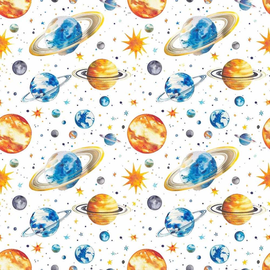 Solar System Pattern 18 Quilting Cotton Fabric - Etsy