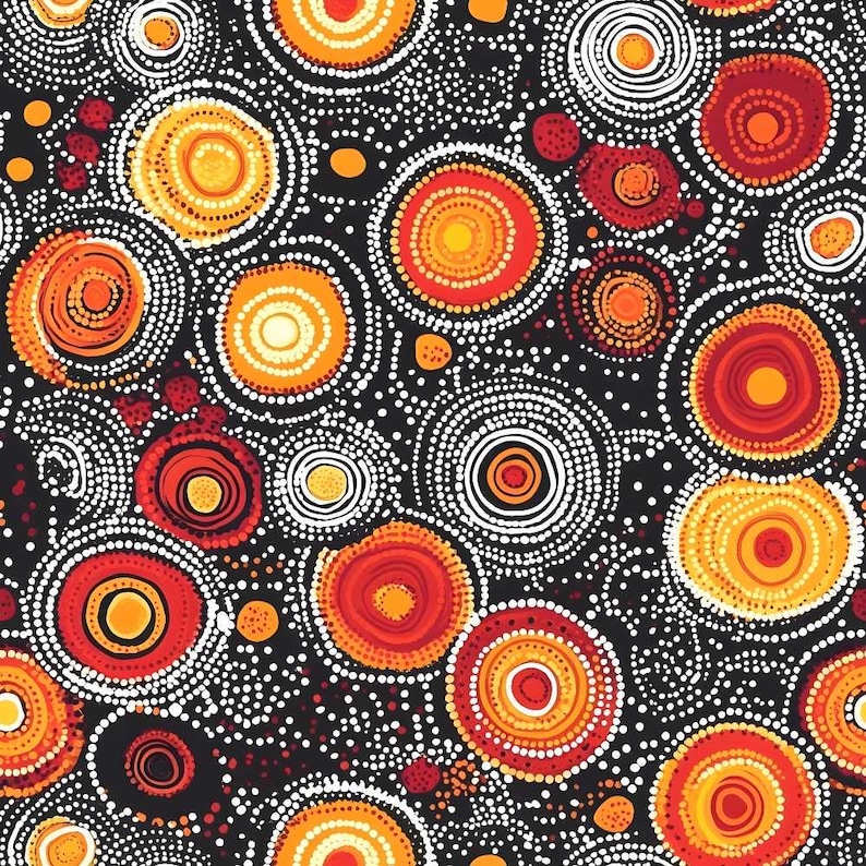 Aboriginal Circles and Dots Pattern 12 Quilting Cotton Fabric - Etsy