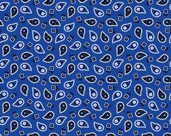 Blue Bandana Pattern 6 Quilting Cotton Fabric