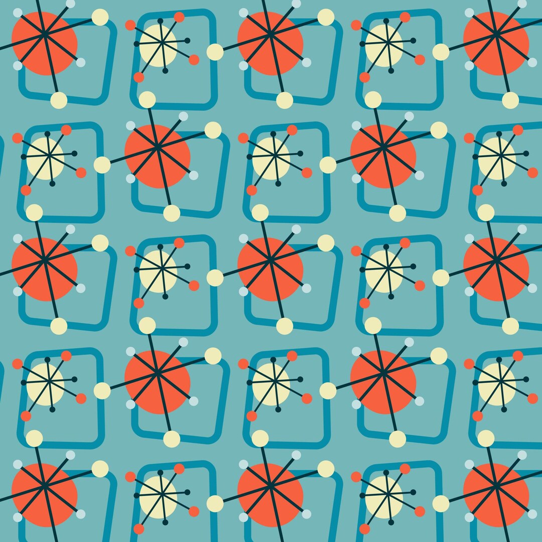 1950s Atomic Age Pattern 5 Quilting Cotton Fabric - Etsy