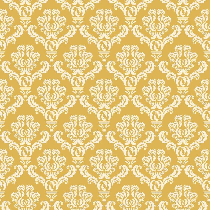 Damask Gold Pattern Print Quilt