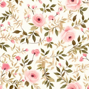Shabby Chic Roses Pattern 3 Quilting Cotton Fabric