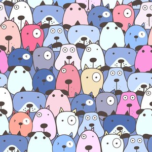 Cute Dogs Pattern 7 Quilting Cotton Fabric