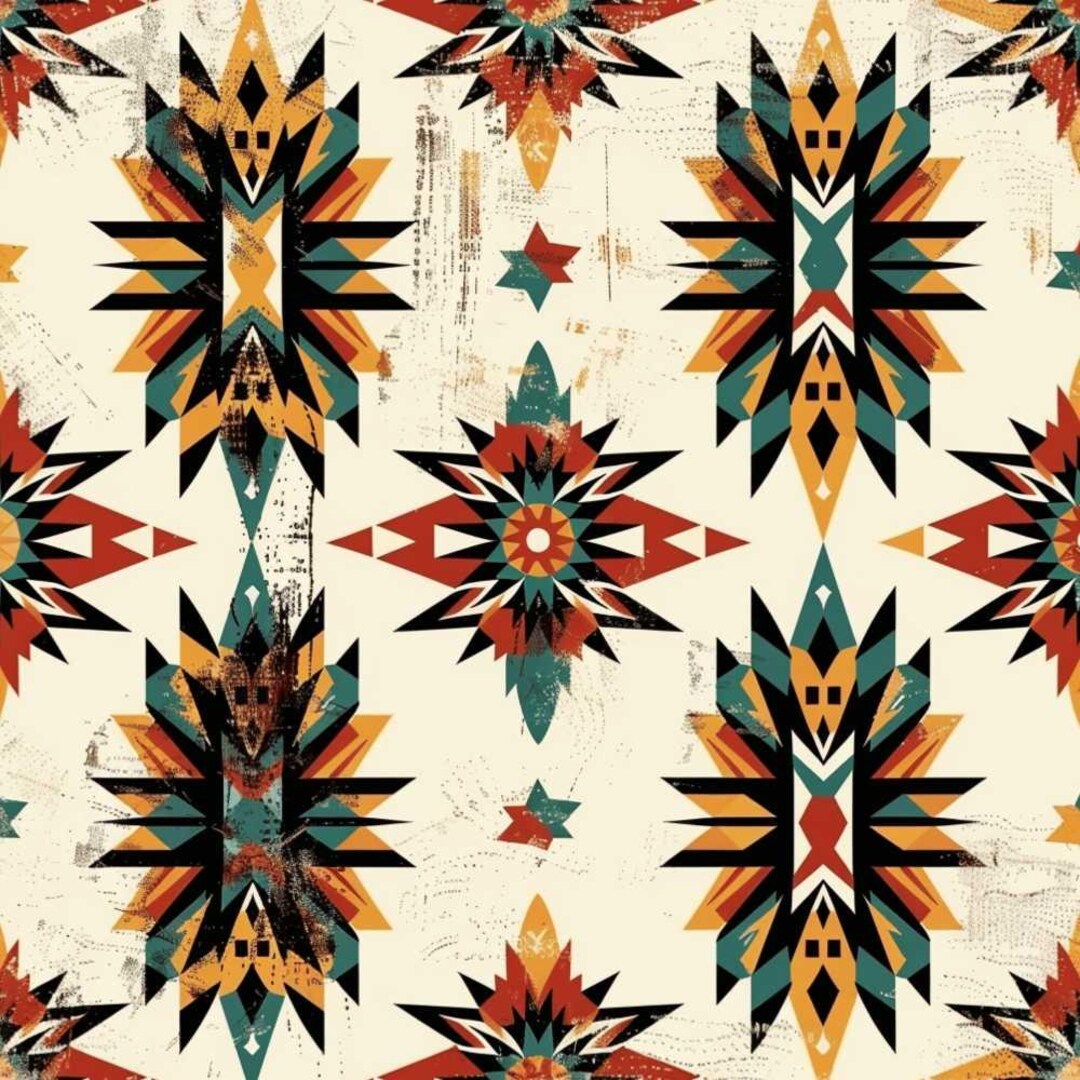 Retro Native American Pattern 4 Quilting Cotton Fabric - Etsy