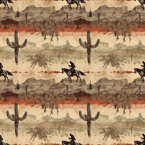 The Cowboy Life Pattern 17 Quilting Cotton Fabric