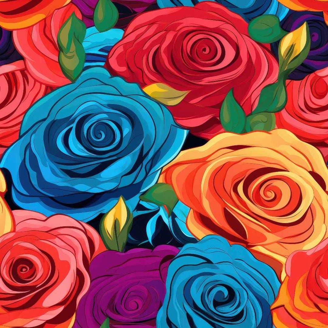 Pot Art Roses Pop Art Roses Pattern 9 Quilting Cotton Fabric - Etsy