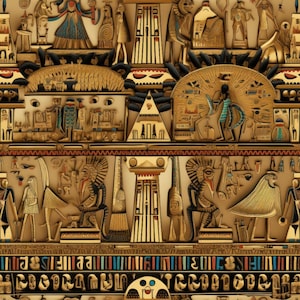2D Ancient Egypt Pattern 42 Quilting Cotton Fabric