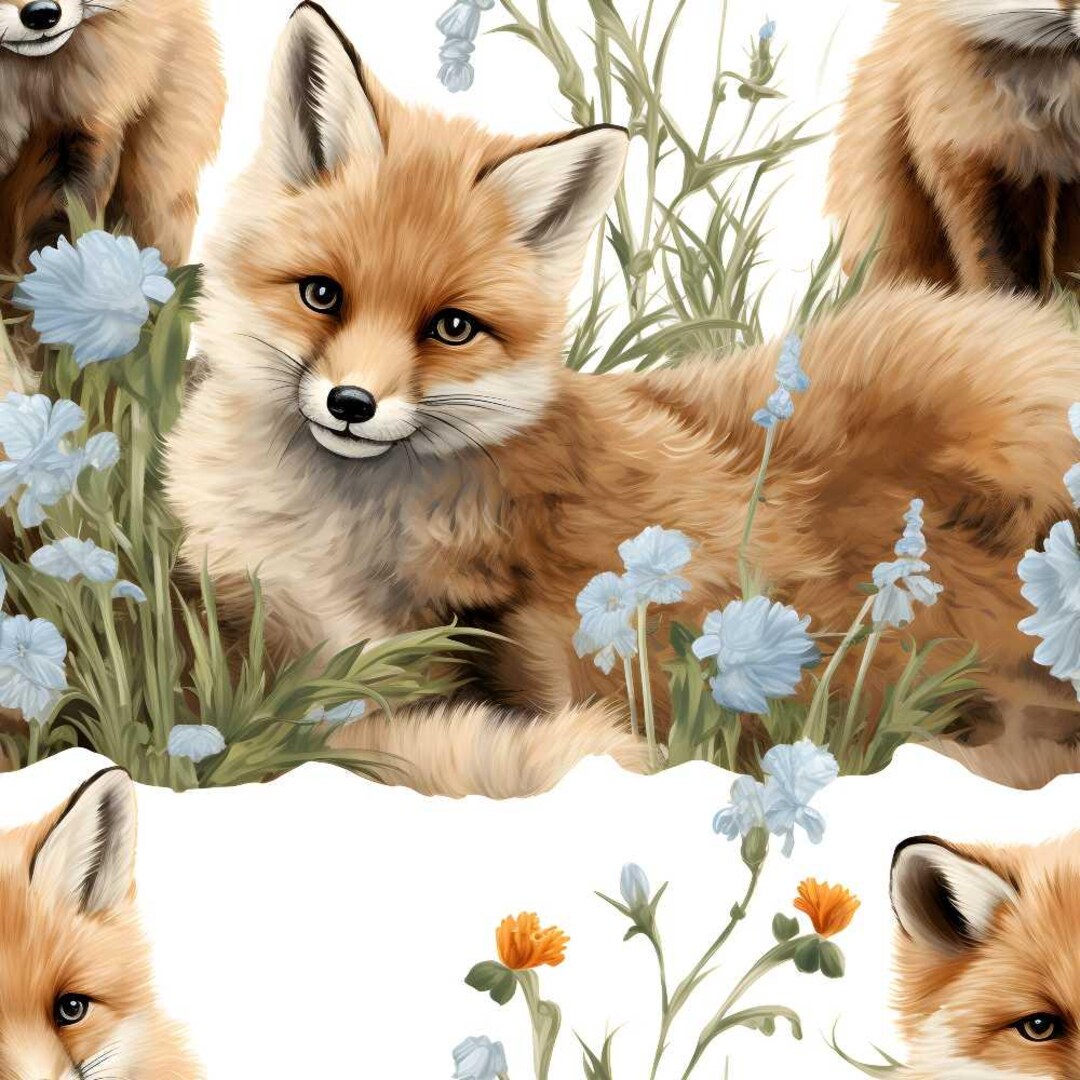 Pattern Baby Fox Baby Foxes Pattern 12 Quilting Cotton Fabric - Etsy
