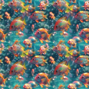 School of Fish Pattern 1 Quilting Cotton Fabric